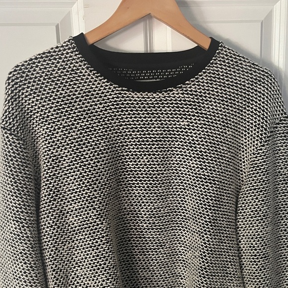 Marine Layer Black&White Crew Neck Cropped Knit Sweater Sz small - Picture 2 of 6